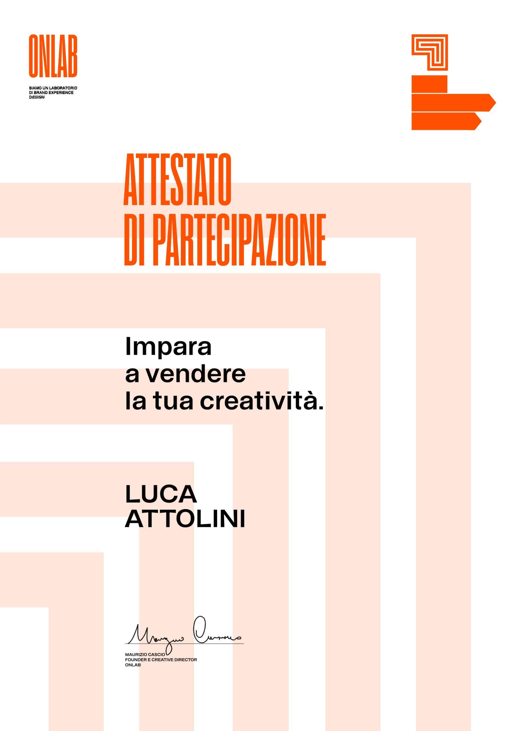 Attestato Vendita Marketers 2025 - Luca Attolini