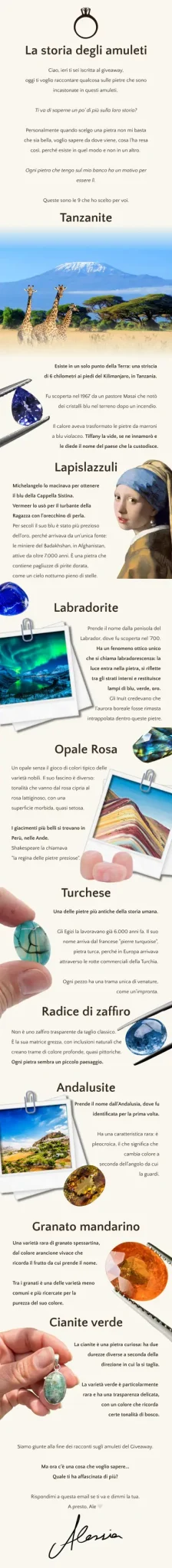 Design email Atelier Mirabilia: la storia degli amuleti con giveaway