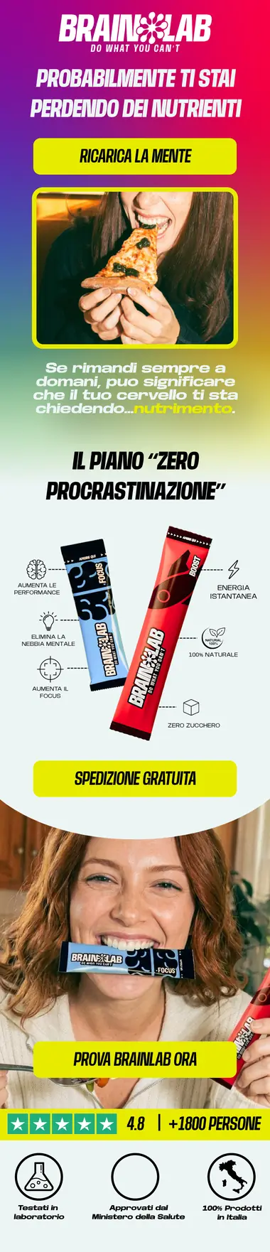 Design email BrainLab: integratore e nutrienti mancanti